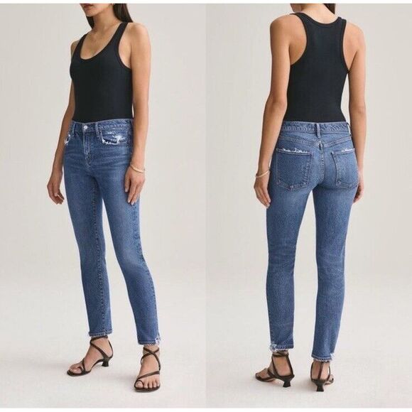 AGOLDE Toni Slim Straight Distressed Jeans Stratosphere Women‎ 25 - Picture 1 of 15